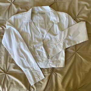 Abercrombie White Button-Up Cropped Shirt Never Worn Before